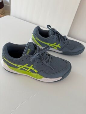 Asics Kids Gray with Neon Yellow Accent Sneakers